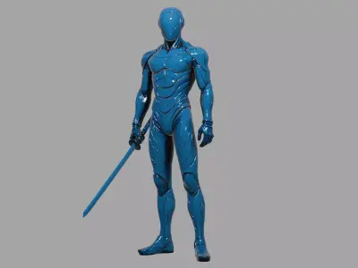 HIGH TECH SAMURAI CYBORG Low-poly 3D model
