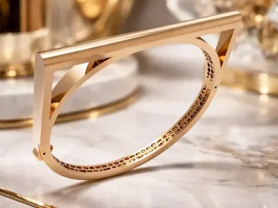 Minimal Architectural Closed Bangle Bracelet 3D print model