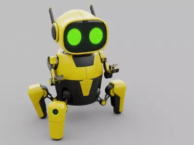 Toy robot rigged - animated character 3D model