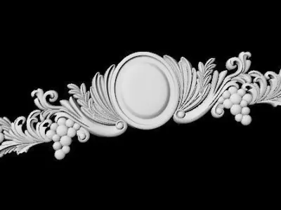 Central decor ornament for furniture 3D model 1080