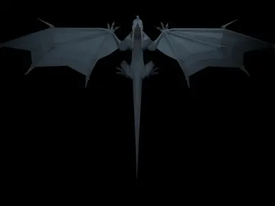 LowPoly Flying Sky Dragon Low-poly 3D model