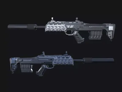 Assault Rifle Low-poly 3D model