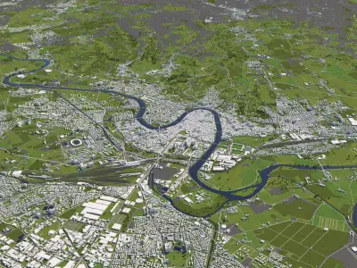 Verona Italy 50x50km 3D City Map 3D model