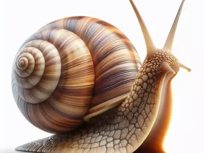 Ultra-Realistic Garden Snail 3D Model High-Detail Mollusk  Low-poly 3D model