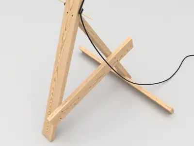 WOOD FLOOR LAMP - LAMPADA A STELO 3D model