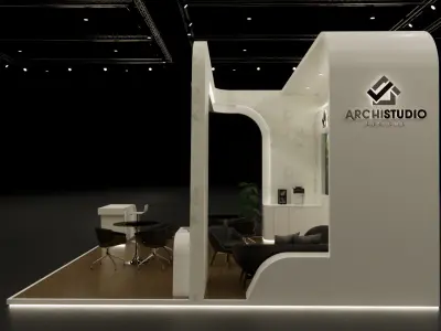 Exhibition booth design 6m x 6m 3D model 3D model