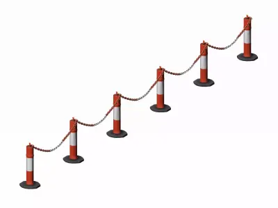 Plastic Traffic Fence Crowd Barrier Low-poly 3D model