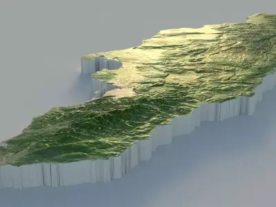 Jamaica Terrain Country 3D model