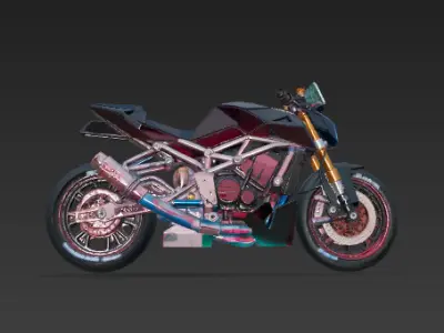 Cyberpunk Superbike - Obsidian Black Futuristic Motorcycle 3D model