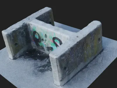 Barrier concrete H 3D model