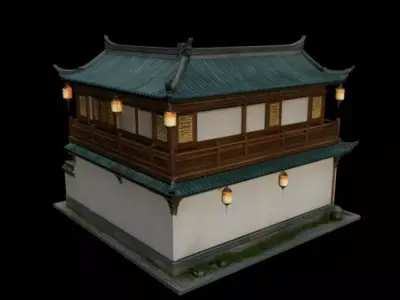 Chinese courtyard 3D model buy