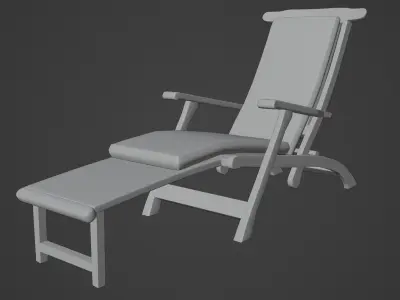 Beach Chair with matress 3d Model 3D model