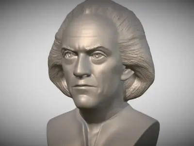 Dr Emmett Brown Back to the Future bust 3D printing 3D print model