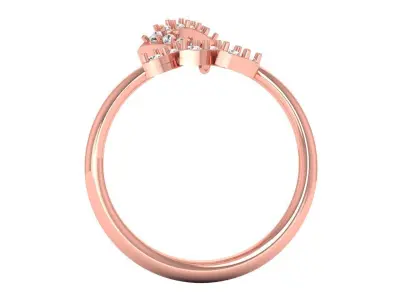 Solitaire Wedding Engagement Women Light Weight Bypass Rings 3D print model