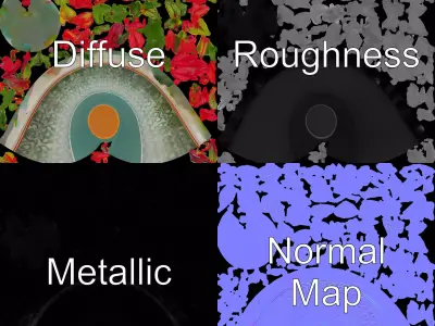 Vibrant Ceramic Plant model pack Low-poly 3D model