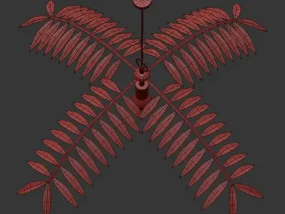 Gold Palm Pendant 3D model
