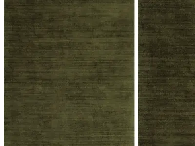 Carpet set 20 - Plain Green Wool Rug - 6K 3D model