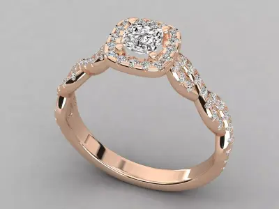 Women Light Weight Solitare Diamond Wedding Ring   4 Free 3D print model