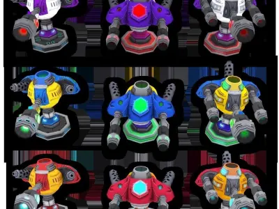 Sci Fi Cartoon Ultra Weapons Low-poly 3D model