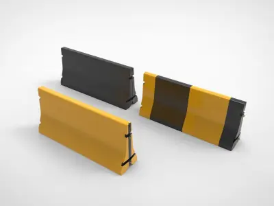 road barrier  Low-poly 3D model
