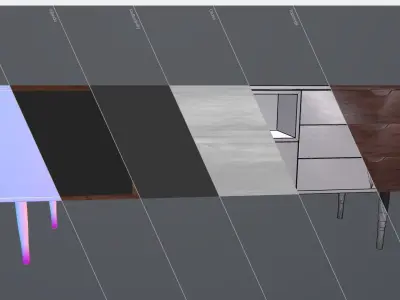 Wood Table Low-poly 3D model