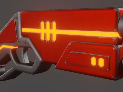 SCI-FI Sawed-off shotgun Low-poly 3D model