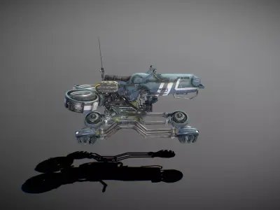 Sci-fi Hover bike Low-poly 3D model Low-poly 3D model