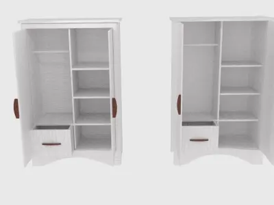 Curved Wardrobe Low-poly 3D model