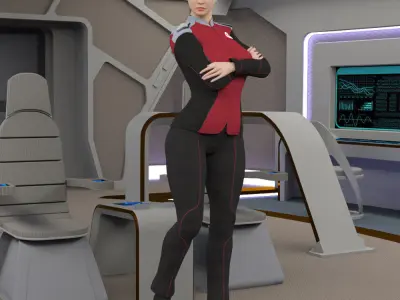 Planetary Union Uniform for La Femme 2 for Poser 3D model