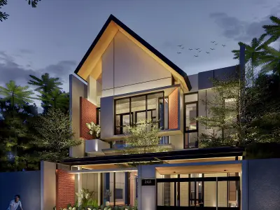 3D Model Japandi Modern Minimalist 2 Story House Architecture 3D model