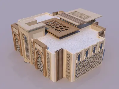 0164 - Islamic Facade Building 3D model