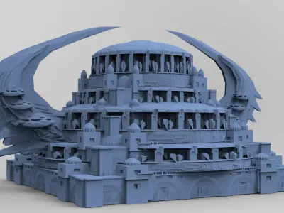 Wizard Skeleton Tower Scull Dome  3D model