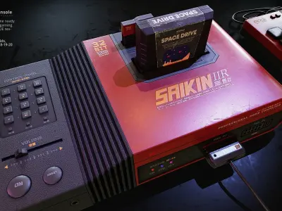 Retro Sci-Fi Japanese Gaming Console  UE5  Low Poly  PBR Low-poly 3D model