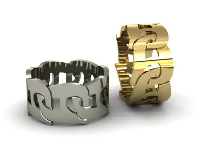 rings calligraphy 3D print model