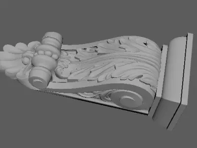 pilaster ornately carved piece of furniture 3D model purchase