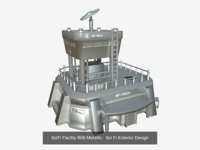 10 SciFi Facility B Collection - Sci Fi Exterior Design 3D Model Pack