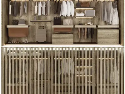 Wardrobe walk in closet design 3D model