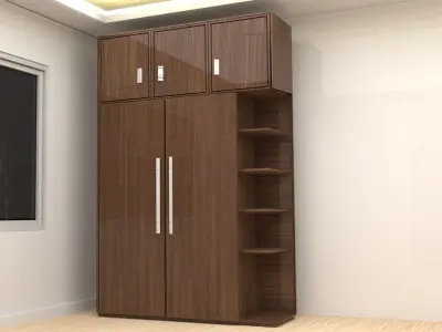 Modern wooden wardrobe 3D model