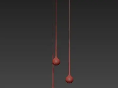 Falling Water Trio Round Suspension Lamp 3D model