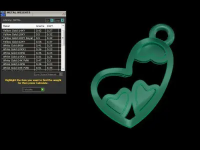 Kids Heart Pendants 3dm STL OBJ FBX Renders Details 3D print model