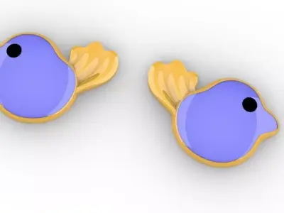 Bird Enamel Stud 3D print model
