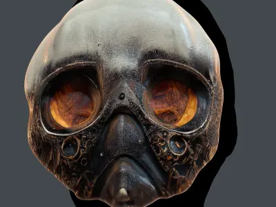 Gas mask printable helmet scifi character game space Low-poly  Low-poly 3D model