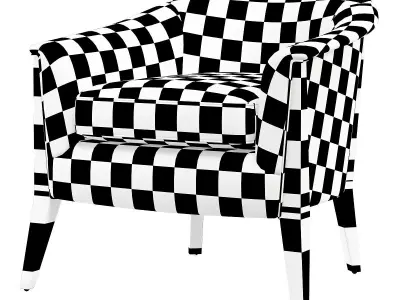 Nomad Chair in Plush Azure Low-poly 3D model