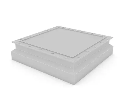 3D 3d skylight model square metal box Low-poly 3D model