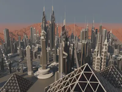Future city -modern city- urban 3D model