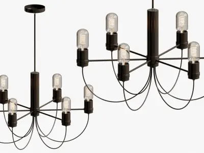 chandelier loft bars fountain 6 3D model