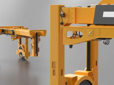  Hydraulic Container Frame Trailer Yellow 