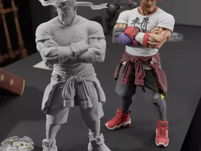 Martial Arts Street Champion Fighter Statue Urban Combat Warrior 3D print model