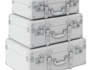 Vintage Suitcase Boxes 3D model