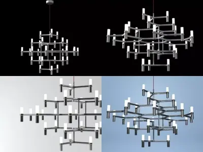 Crown molecule chandelier 3D model